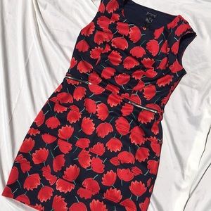 Red poppy bodycon dress